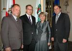 Dr. Peter Piffl-Percevic, Landesrat Dr. Christian Buchmann, EU-Regionalkommissarin Danuta Hübner und Landeshauptmann Mag. Franz Voves (v.l.)