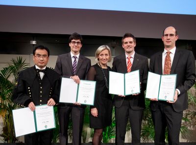 Von links nach rechts: Menghuai Wu, Michael Knap, Kristina Edlinger-Ploder, Christoph Hametner, Nikolaus Keuth © Land Steiermark (Foto: Wiesner)