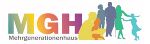 Logo mit dem Schriftzug MGH Mehrgenerationenhaus und gezeichneten Menschen Logo mit dem Schriftzug MGH Mehrgenerationenhaus und gezeichneten Menschen
