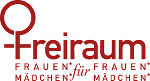 Logo mit dem Schriftzug freiraum, Frauen für Frauen, Mädchen für Mädchen Logo mit dem Schriftzug freiraum, Frauen für Frauen, Mädchen für Mädchen