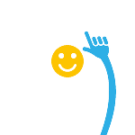 Symbolbild in Form von einer gezeichneten Hand samt einem Smiley. 