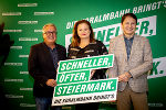 Peter Gspaltl, Claudia Holzer und Bernhard Breid (Verkehrsabteilung, Leiter ÖV-Referat, v.l.) luden nach Judenburg.  © Tom Lamm
