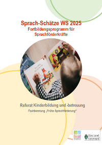 Titelbild des aktuellen Fortbildungsprogramms für Sprachförderkräfte