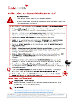 Ein Infoblatt mit Fließtext: zum Thema "Schutz von Babys und Kleinkindern bei Hitze" 