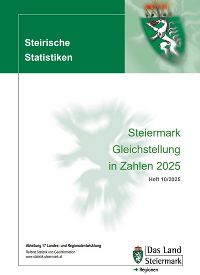 Screenshot Titelseite der Steirischen Statistik 'Gleichstellung in Zahlen 2025' mit dem steirischen Wappen.