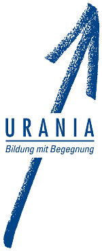 Logo der Urania Steiermark mit dem Schriftzug 'Bildung mit Begegnung'.