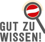 Ein Logo mit einer roten Fahne mit gut zu wissen