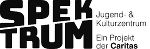 Logo des Jugend- und Kulturzentrums SPEKTRUM mit dem Hinweis 'Ein Projekt der Caritas'.