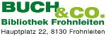 Logo mit dem Schriftzug Buch & Co, Bibliothek Frohnleiten samt Adresse
