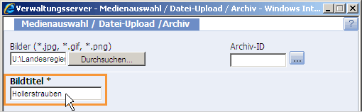 Screenshot: Bild-Upload