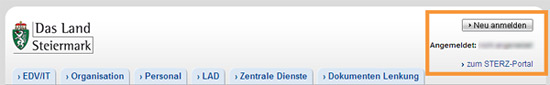 Headerleiste Intranet neu