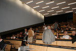 Vor dem Beginn des Vortrages von Architekt DI Dietmar Feichtinger, HS I  Technischen Universität