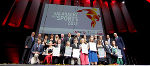 Gruppenbild der Sieger, Geehrten und Ehrengäste bei der Galanacht des Sports in der Grazer Helmut-List-Halle. 