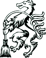 Wappen der Steiermark: Grüner Hintergrund mit einem schwarzen Greifen, der eine Besen hält.