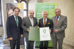 LH Voves, Seniorenbund-GF Friedrich Roll, Seniorenbund-Obm. BR-Präs. a.D. Gregor Hammerl und LH-Vize Schützenhöfer (v.l.) beim Festakt © steiermark.at (Foto Fischer); bei Quellenangabe honorarfrei