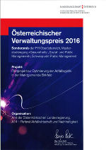 Urkunde Sonderpreis 2016