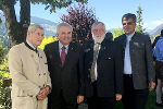 Empfang des Landes Steiermark in Alpbach: Vizekanzler a. D. Hannes Androsch, LH Hermann Schützenhöfer, EU-Kommissar a. D. Franz Fischler und Club-Alpbach-Steiermark-Präsident Herweig Hösele