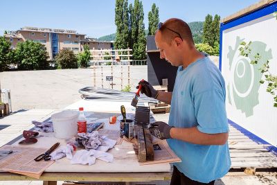 Arbeiten im vor.Ort Container © Johanna Bonsels Arbeiten im vor.Ort Container © Johanna Bonsels