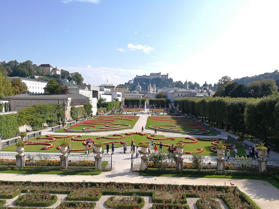 Ausblick vom Schloss Mirabell auf die Festung Hohensalzburg