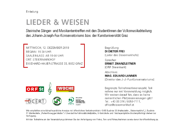 Lieder und Weisen © Land Steiermark