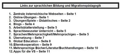 Links zur sprachlichen Bildung & Migrationspädagogik