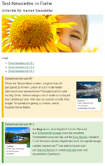 Beispiel für neues Newsletter-Template