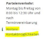 Kontakt Container "weitere Kontaktmöglichkeiten"