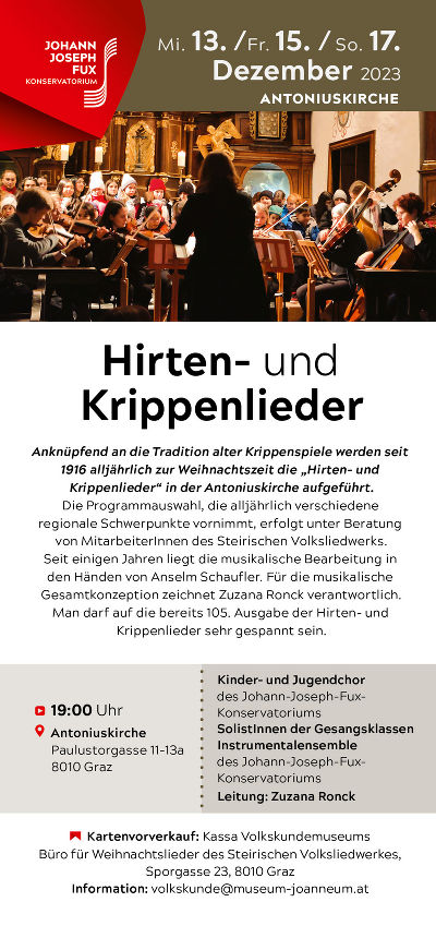 Hirten- und Krippenlieder © Land Steiermark, Konservatorium Hirten- und Krippenlieder