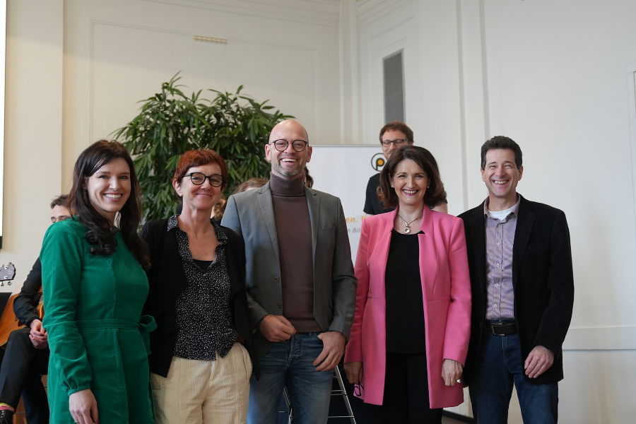 Hauptakteure der Veranstaltung: Bereichsleitung Pädagogische Qualitätsentwicklung Mag.a Birgit Parz-Kovacic, Vortragende Eli Scambor, Vortragender Dennis Epping, HS-Prof.in Mag.a Dr.in Regina Weitlaner, Vizerektorin für Studium und Lehre der PHSt, HS-Prof. Mag. Thorsten Jarz-Sand, Institutsleiter für Sekundarstufe Berufsbildung PHSt