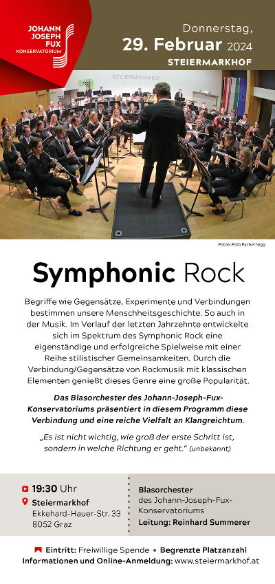 Symphonic Rock © Land Steiermark, Konservatorium Symphonic Rock