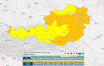 Aufgrund der für die nächsten Tage zu erwartenden Hitzebelastung wird die Warnstufe des Hitzeschutzplans aktiviert. © Geosphere Austria