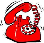 Ein rotes Telefon im Comic-Style, das klingelt. Ein rotes Telefon im Comic-Style, das klingelt.
