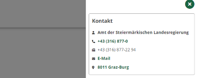 Aufgeklapptes Icon "Weitere Informationen"