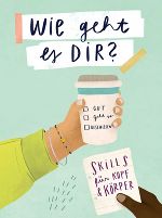 eine Hand mit einem Becher in der Hand mit der Aufschrift zum Ankreuzen: Gut - Geht so - Beschissen. zweite Hand mit einem Zettel mit: Skills für Kopf & Körper