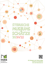 Netz aus verschieden großen Punkten, die verbunden sind Steirische Museumschätze 2024/25