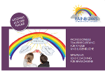 Unter einem gemalten Regenbogen stehen ein Mädchen und ein Junge. Professionelle Trauerbegleitung für Kinder und Jugendliche - Beratung und Coaching für Erwachsene