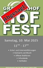 Absage Hoffest 2025 © LFS Grabnerhof