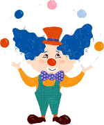 Ein Clown des Simplikus Zirkusspaß im Kindergarten für das Kindergartenjahr 2025/2026.